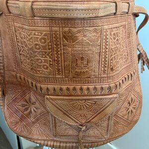 Genuine Leather Moroccan Shoulder Bag. Preloved.